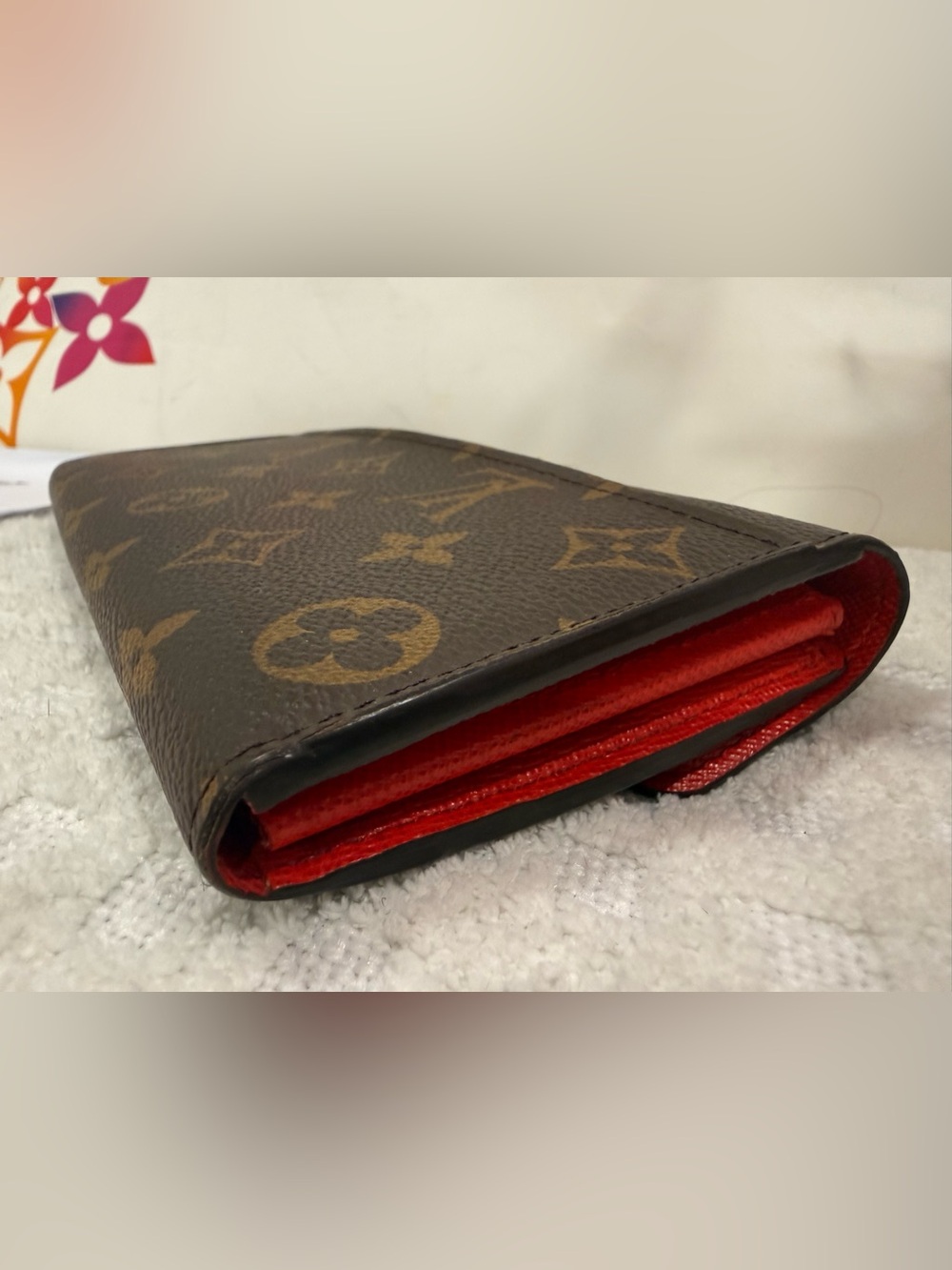 Louis Vuitton Sarah Monogram Wallet with Coquelicot Red interior - Picture 6 of 16
